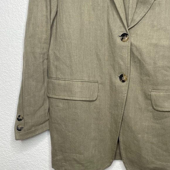 Zara blazer linen blend sz XS gray 2 button - Picture 4 of 9
